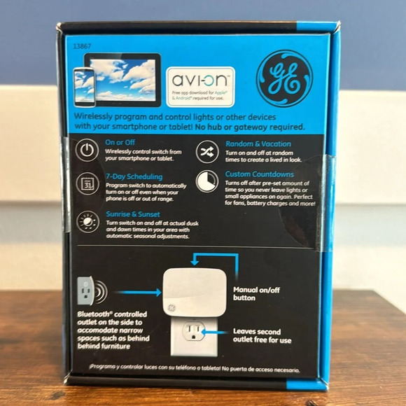GE 13867 Plug-In Smart Switch Bluetooth Wireless Control & Dim Lights NIB - Picture 3 of 6